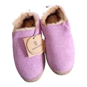 Merrimac Pink Fleece-Lined Slippers